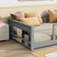 Twin Size Floor Platform Bed With Built-In Book Rack,Grey(Old Sku:W504P143306)-151939848