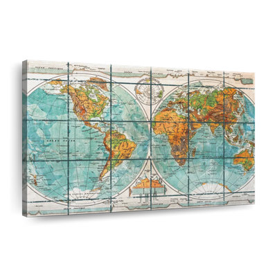 Globe terrestre carte du monde sur toile