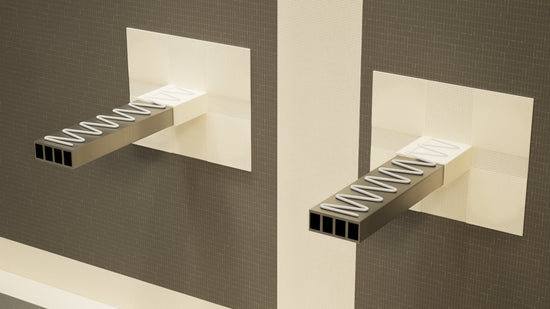 Floating Shower Bench Kit® with Concrete mesh XPS Foam Board® - Original Shower Bench Bracket® (14x46"), 4" H x 46" W x 14" D