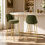 Ensemble de 2 tabourets de bar rembourrés vert olive de luxe moderne avec pieds dorés polis et siège d'une hauteur de 30 pouces