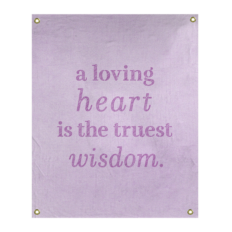 Tapisserie en polyester pour l’amour et le témoignage de la sagesse, H 36 po x l 26 po, Violet