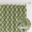Fabdivine Elegant Green Pure Linen Handmade Floral Block Print Curtain, 100% Blackout  Soft Boho Pleated Pinch Drapes for Window, Kitchen, Office or Patio, Badal-2059177890