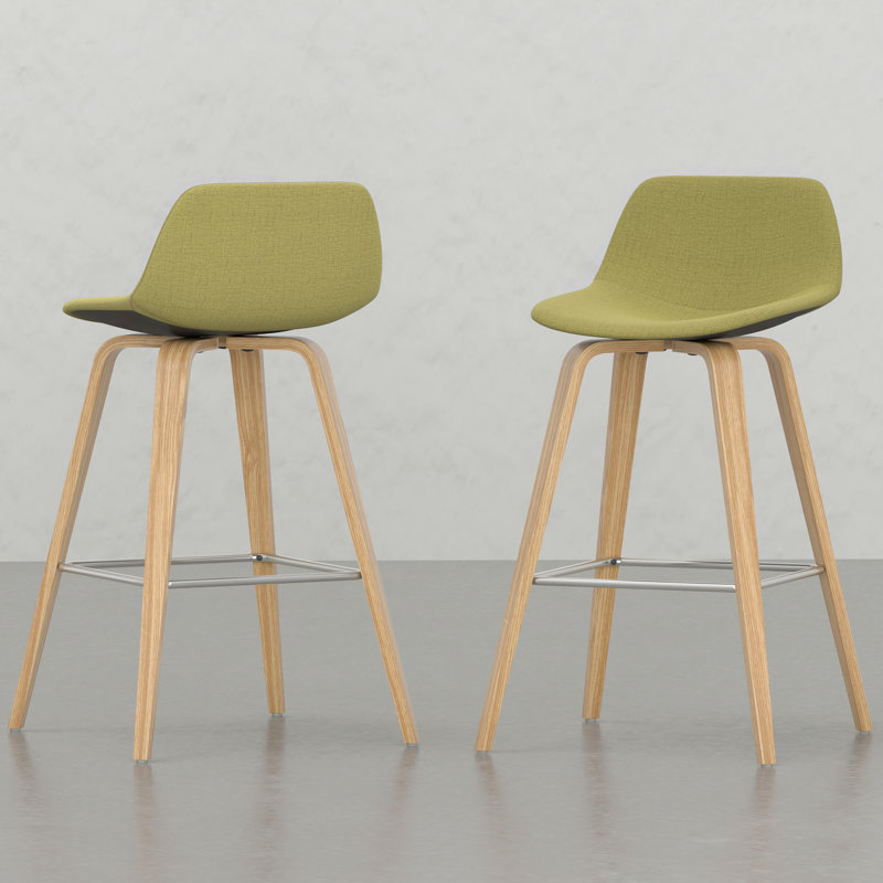 Ensemble de 2 tabourets de bar Mid-Century, Vert