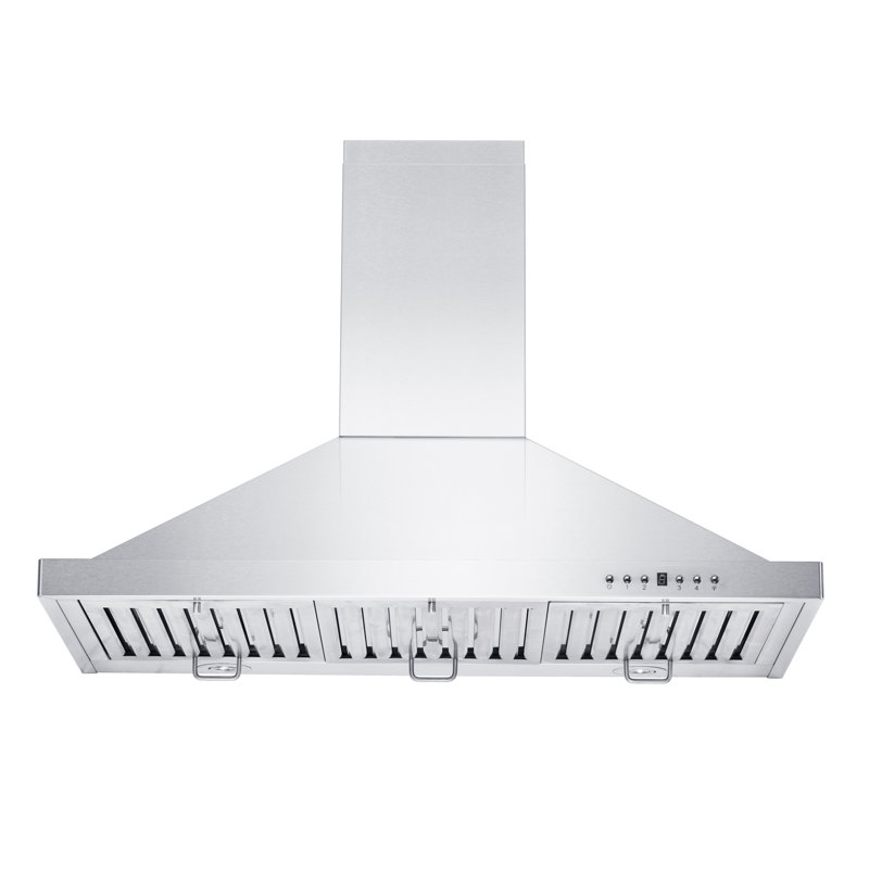 48" 400 CFM Convertible Wall Mount Range Hood, 430 Brushed Stainless Steel