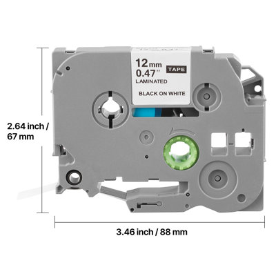Ruban pour étiqueteuse, recharges d'étiquettes colorées de 0,47 po / 12 mm compatibles avec différents types de Brother P-Touch, remplacement pour Letra Tag TZe-131 TZe-231 TZe-431 TZe-531 TZe-631 TZe-731