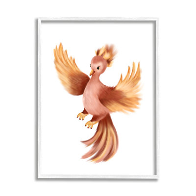 Flying Phoenix Bird Mythology Fantasy Creature Illustration, estampe numérique, art texturé par Studio Q