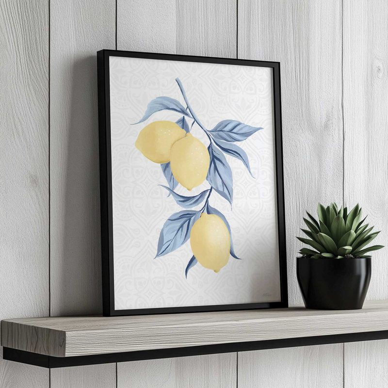 «Lemon Branch» par Cat Thurman Designs, reproduction d'art, 18 W x 24 H, Noir, Impression encadrée