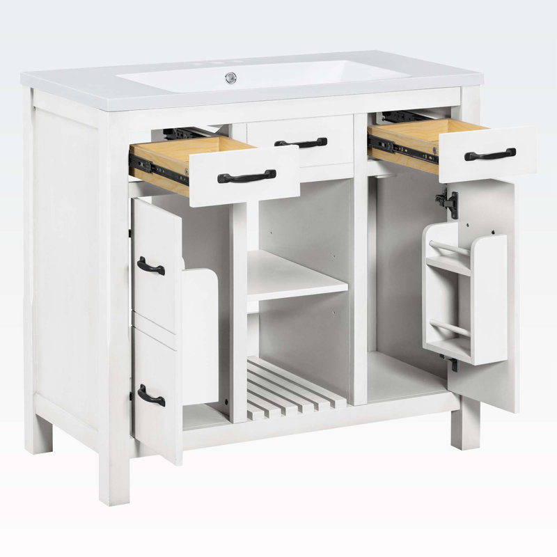 Rangement pour salle de bain Yasib, Blanc