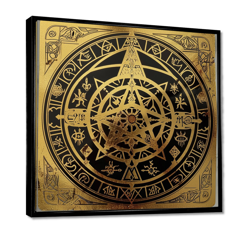 Magicien, phoque alchimie, art mural Mandala, H 16 po x l 16 po x P 1 po, Cadre flottant noir