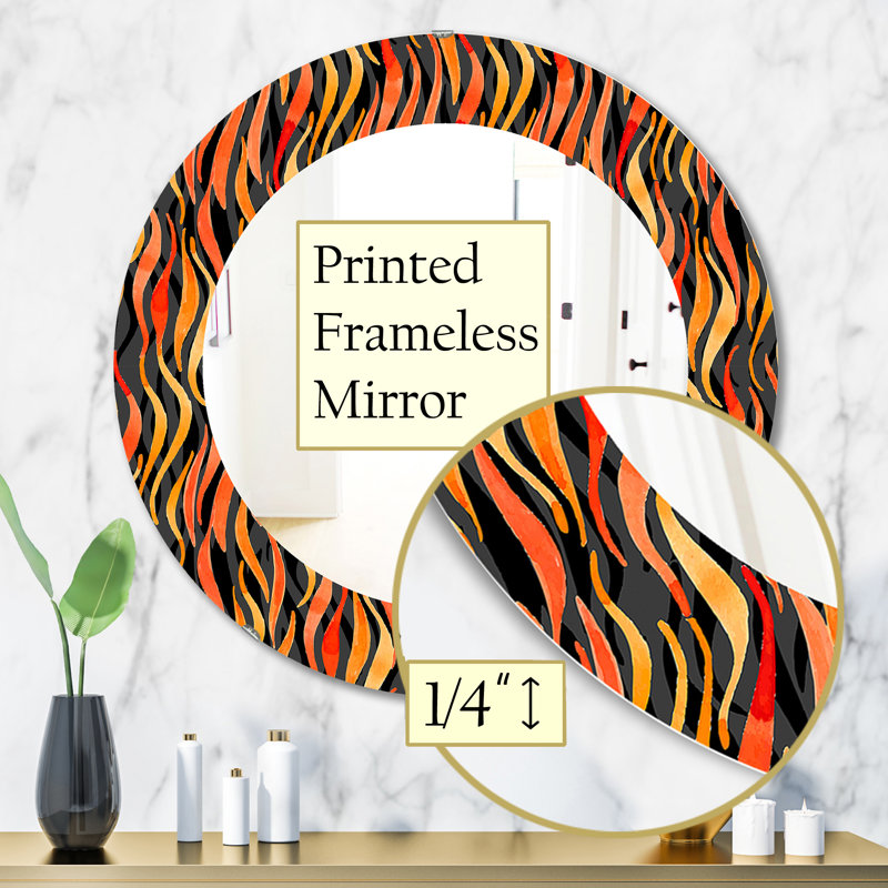 Glass Frame Mirror, 31.5" H x 31.5" W