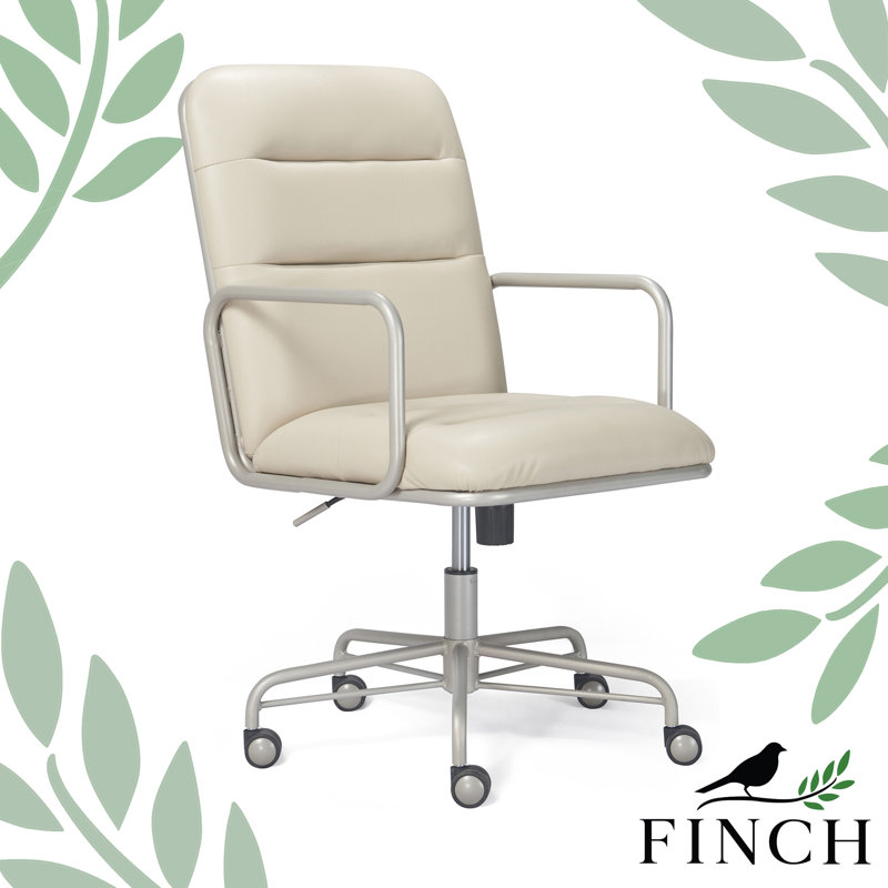Neo Ergonomic Swivel Office Chair, Cream, Silver