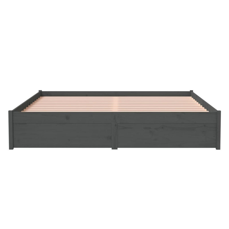 Maresca Solid Wood Bed, 140 x 200 cm, grey