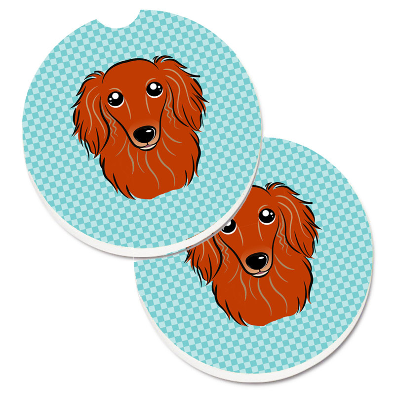 Sous-verre Retriever, Bleu, Teckel rouge à poil long