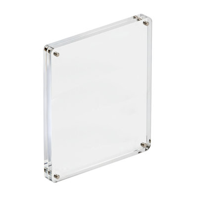 Cadre photo magnétique rond en acrylique transparent de qualité supérieure, 8 po x 10 po