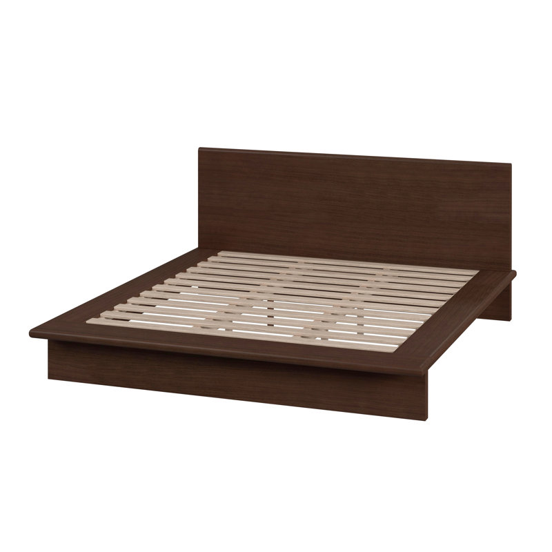 Soleil Wood Platform Bed, King, Brown
