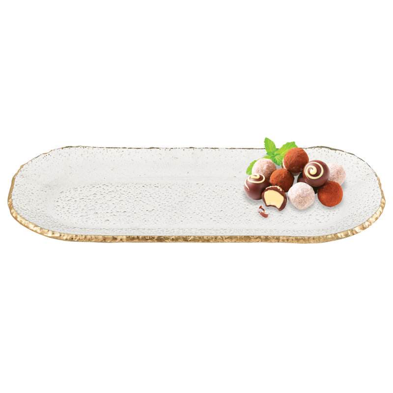 Assiette plate en mélamine 18 po Mouth Blown, Doré
