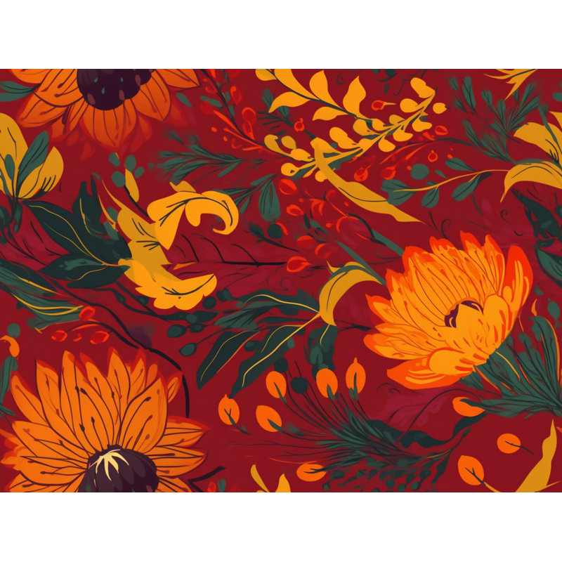 Machine Printed Duvet Cover, Twin Duvet Cover, Red/Yellow