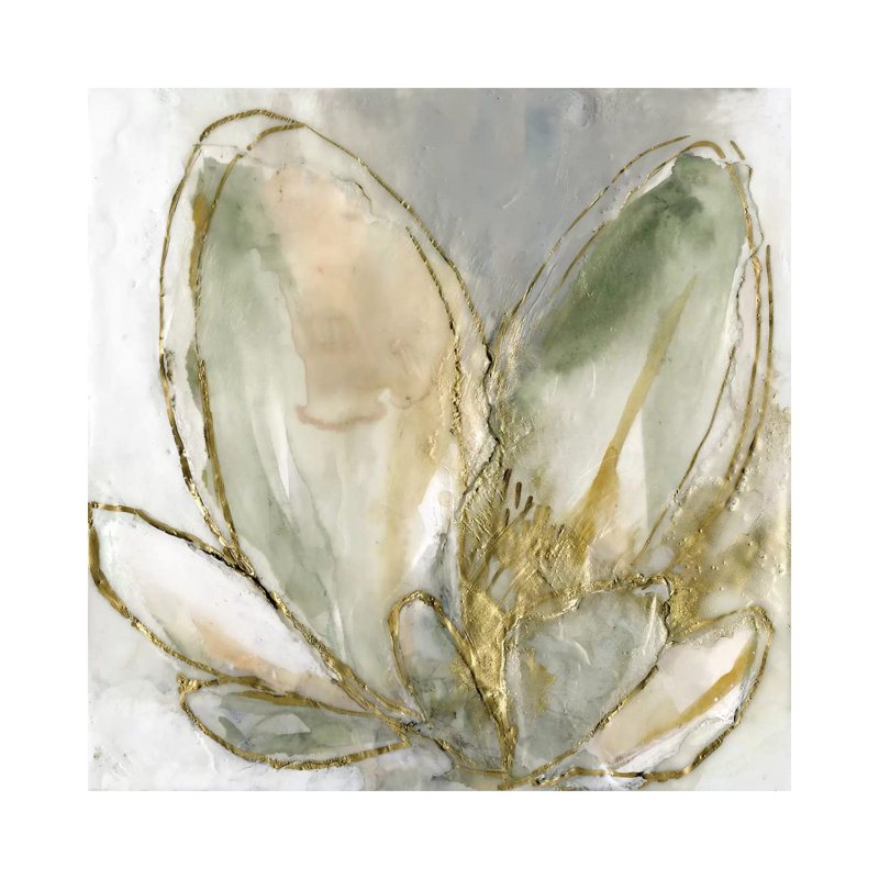 Reproduction d’art « Blooming Gold I » par Jennifer Goldberger, Toile tendue, H 48 po x l 48 po x 1,5 po