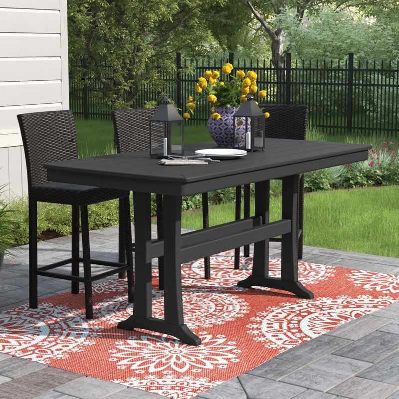Table de comptoir Nautical Trestle 38 "x 73", Noir