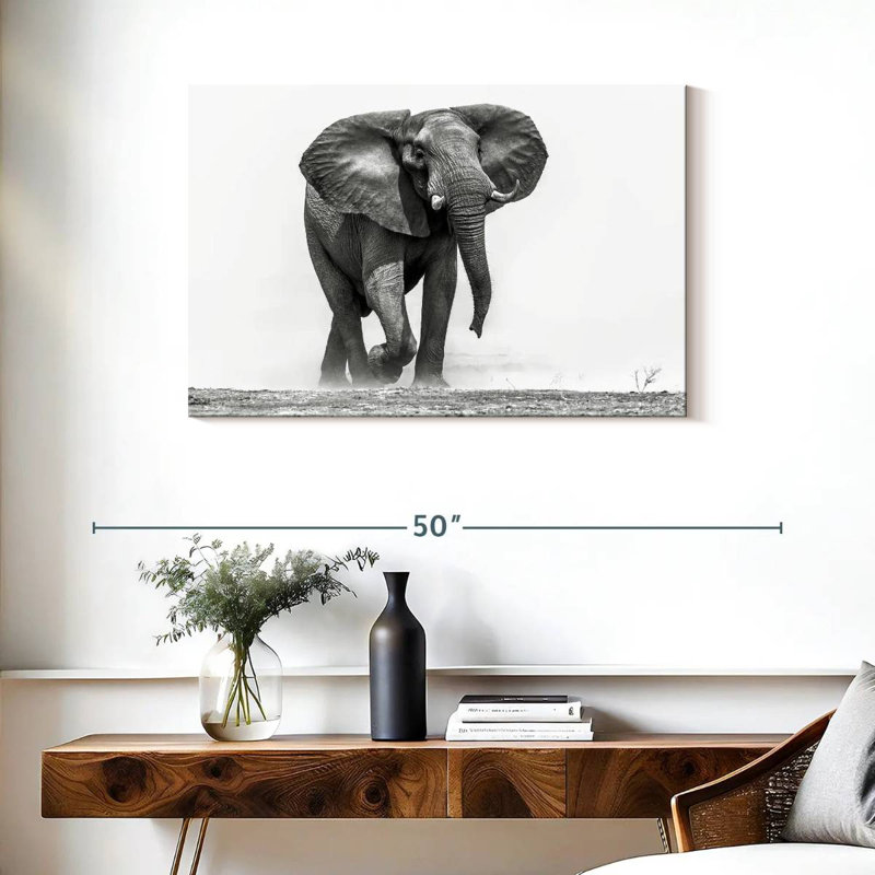 Éléphant d'Afrique marchant, H 24 po x l 36 po