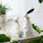  Easter Bunny Decorations for Home, 2Pcs Ceramic White Rabbit Statue Figurine Spring Decor, Easter Gift Tabletop for Indoor Outdoor Garden Lawn Yard Decor Table Centerpieces