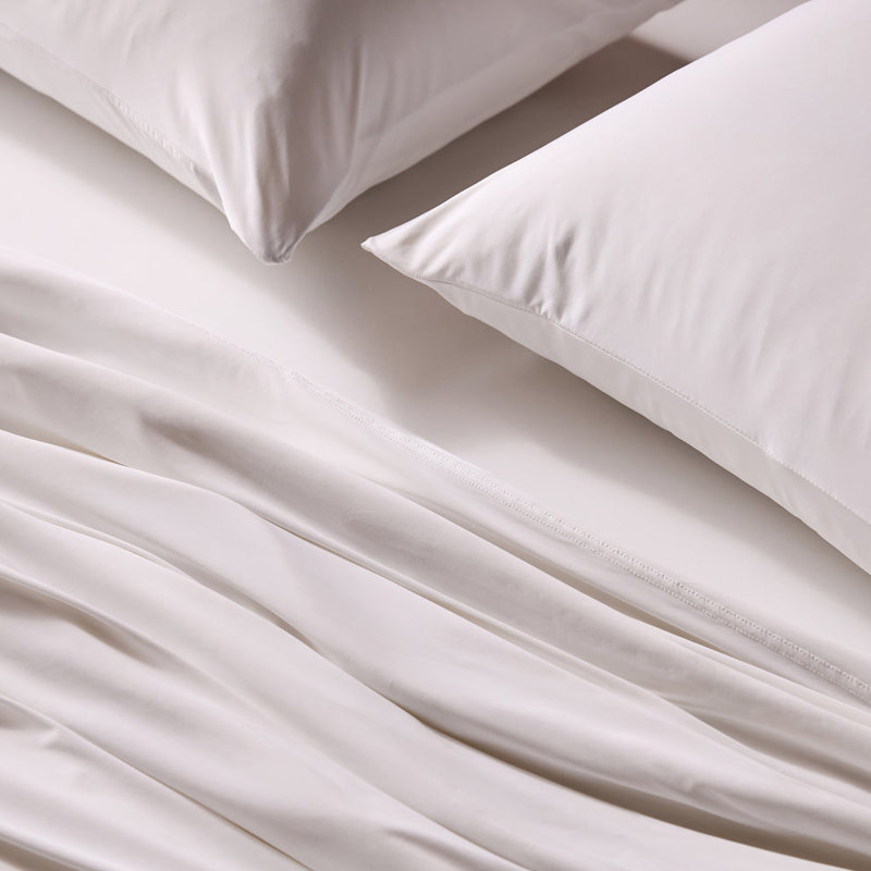 Cloudten Bedding Performance Jersey Sheet Set - King (White), King Sheet Set with 2 Pillowcases, White