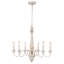 Lustre classique en bois massif à 6 lumières de style bougie avec accents patinés Barina-1509898777