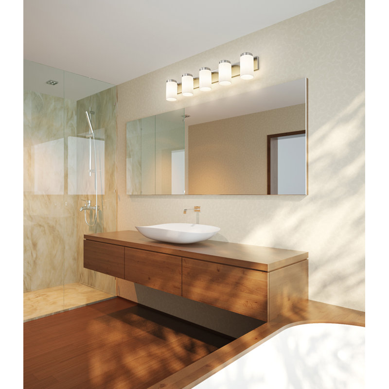 Rosevale 5 Light Vanity, Brushed Nickel