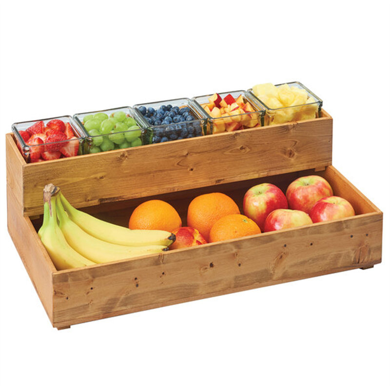 Cal-Mil 3682-2012-99 Madera 20" X 12" X 3 1/4" Wood Stacking Box WS-211368220129