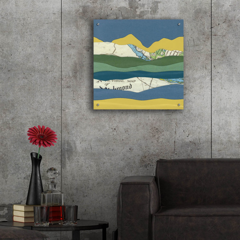  «Mountain Series 108» par Lorelle Rau, art mural en verre acrylique, 24 po x 24 po, H 24 po x l 24 po