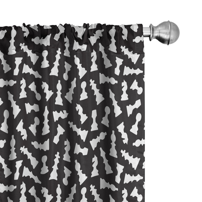 Board Game Semi-Sheer Rod Pocket Curtain Panels, 28" x 95"