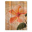 Fleur d'hibiscus au coucher du soleil I - Décoration murale traditionnelle en bois sur bois de pin naturel-133097213