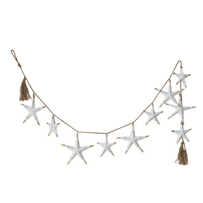 6' Heddine Recycled Paper Mache Star with Gold Foil and Tassels in ...