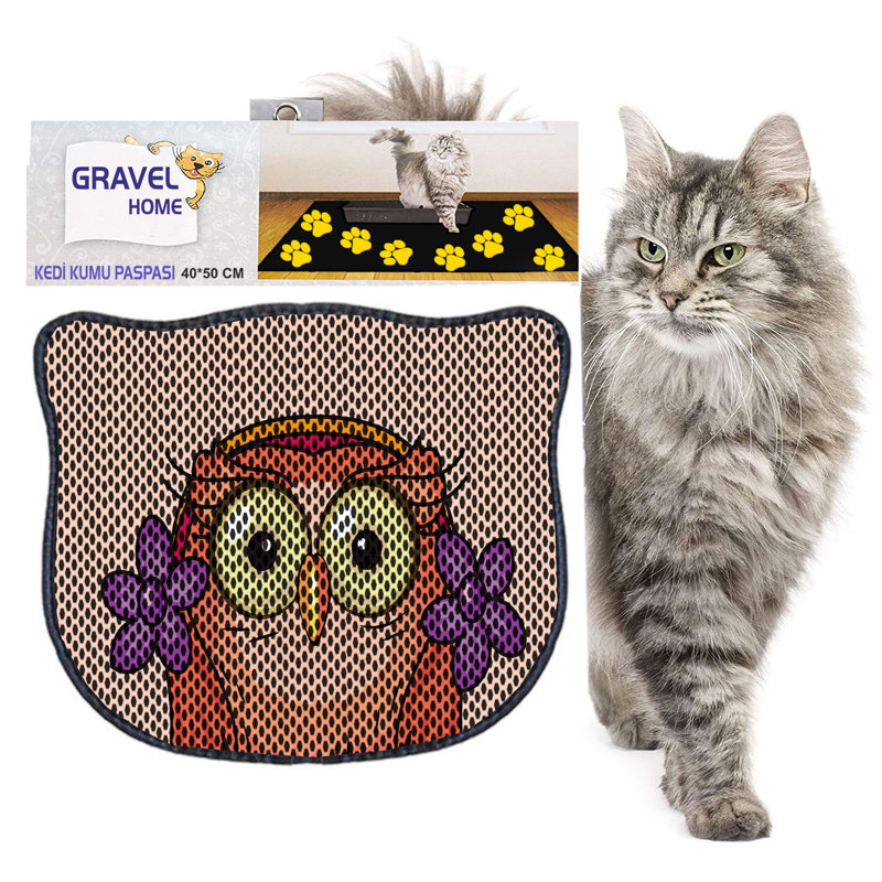 Tapis de litière durable pour chat, 15,7 po x 19,7 po | 50% PVC / 50% polyester, lavable à la machine et passer l'aspirateur | Parfait pour un nettoyage facile, conception antidérapante pour garder votre maison propre et fraîche, idéal pour les propriétaires d'animaux de compagnie