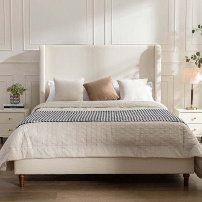 Grand lit tapissier Harper, sans sommier tapissier