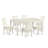 7 Piece Dining Set Consist of a Rectangle Dining Table with Butterfly Leaf and 6 Kitchen Chairs, 42x78 Inch, Linen White-1236933617-1236933619