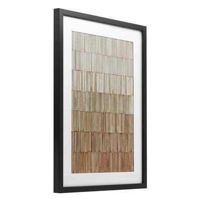 Motif mural carrelé terreux, reproduction encadrée sous verre, design par Flora Kouta