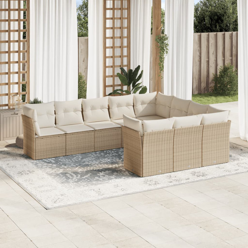 Grand canapé modulaire en rotin PE Vidaxl
