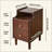 Solid Wood Nightstand with Two Drawers and Pull-out Panel Storage Bedside Table and Sofa Side Table