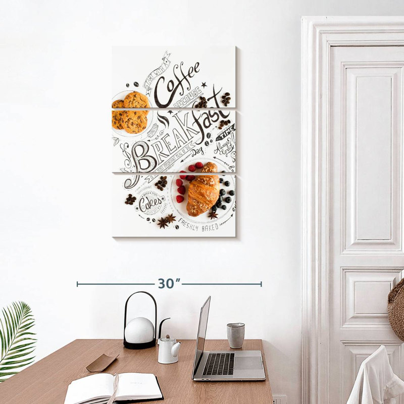 Yarlin Breakfast Typography Pastries, 32" H x 20" W