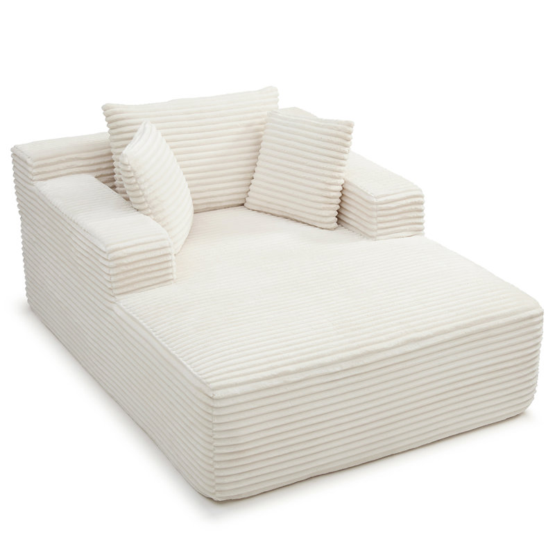 Canapé à compression surdimensionné en velours côtelé pour un confort relaxant, sans assemblage, Beige