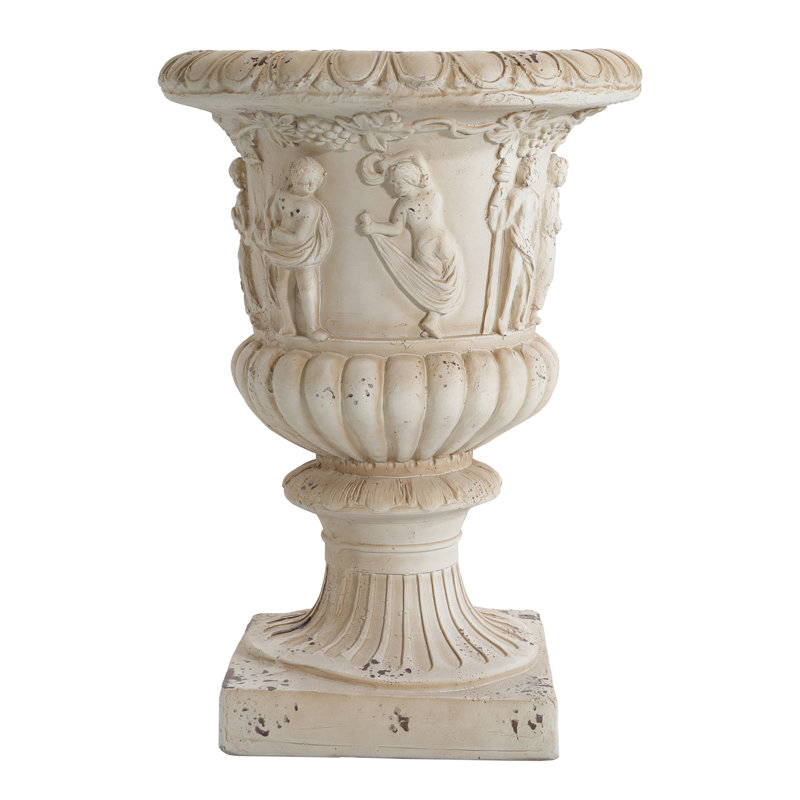 Urne de jardin MGO, blanc antique, H 27 po
