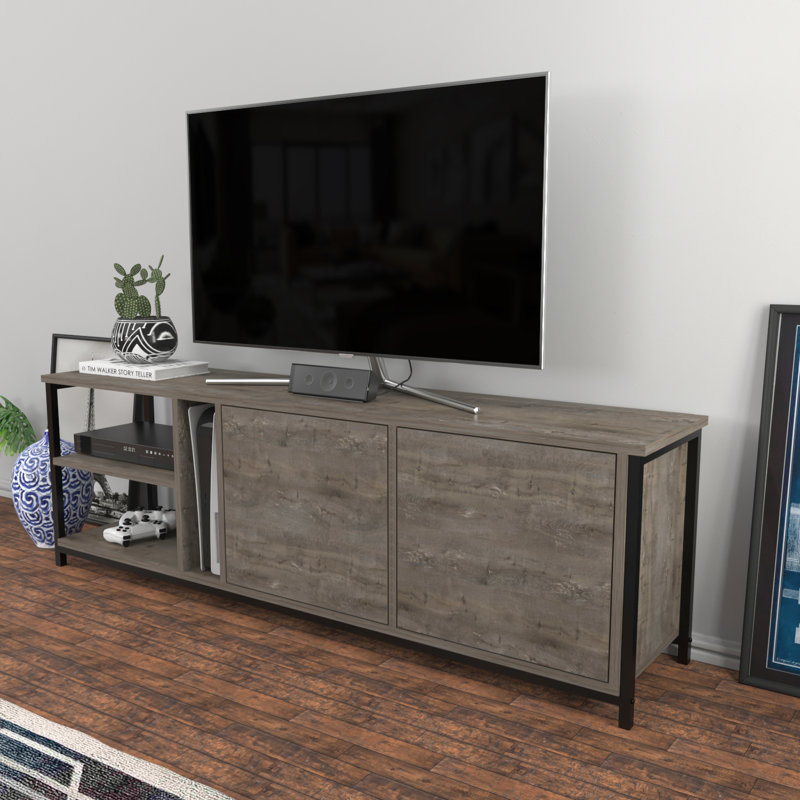 Primrose TV Stand for TVs up to 70", Black/Dark Oak