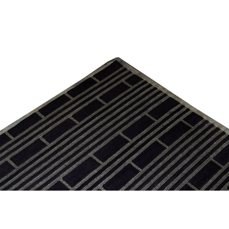 Hand-Knotted High-Quality Black Area Rug