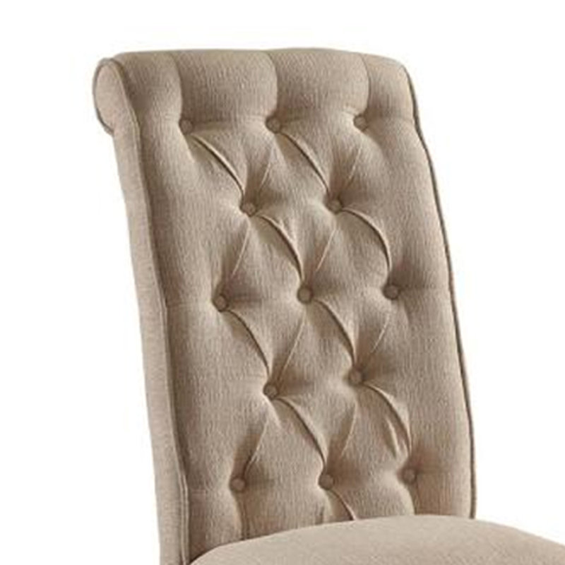 Chaise d’appoint en lin à expresso Firkins