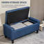 Repose-pieds avec rangement, banc de rangement rembourré en lin avec plateau relevable et capitonnage à boutons pour le salon
