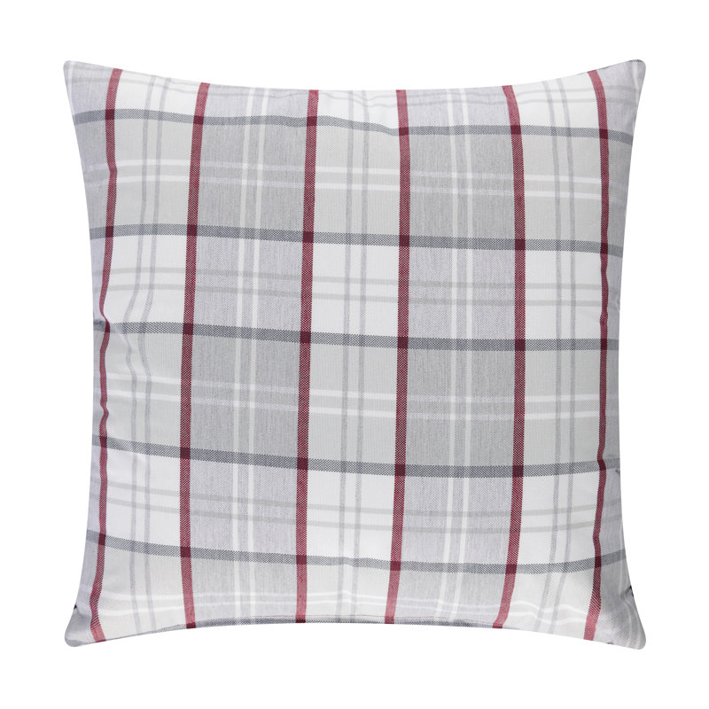 Housse de coussin décoratif à carreaux S&G Navigator, 20 po x 20 po, Bourgogne