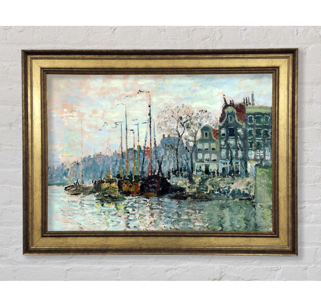 Monet Ansicht der Kromme Waal in Amsterdam - Einzelner Bilderrahmen Kunstdrucke