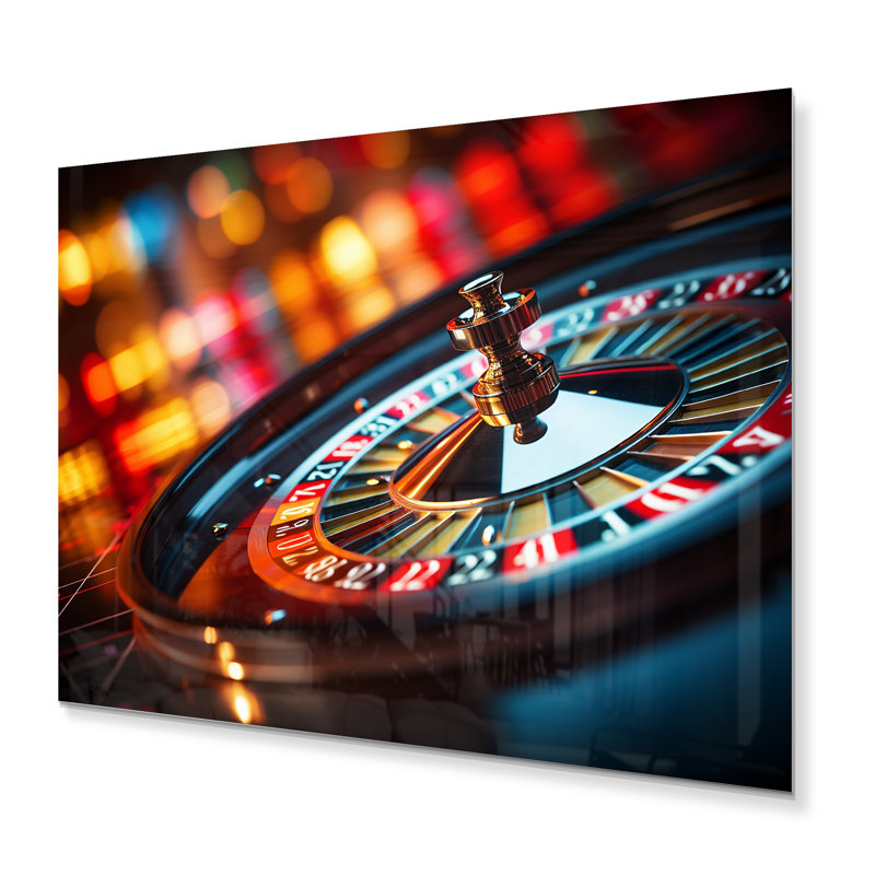 Casino Royale Roulette IV - casino et jeux, art mural en métal, salon, H 30 po x l 40 po