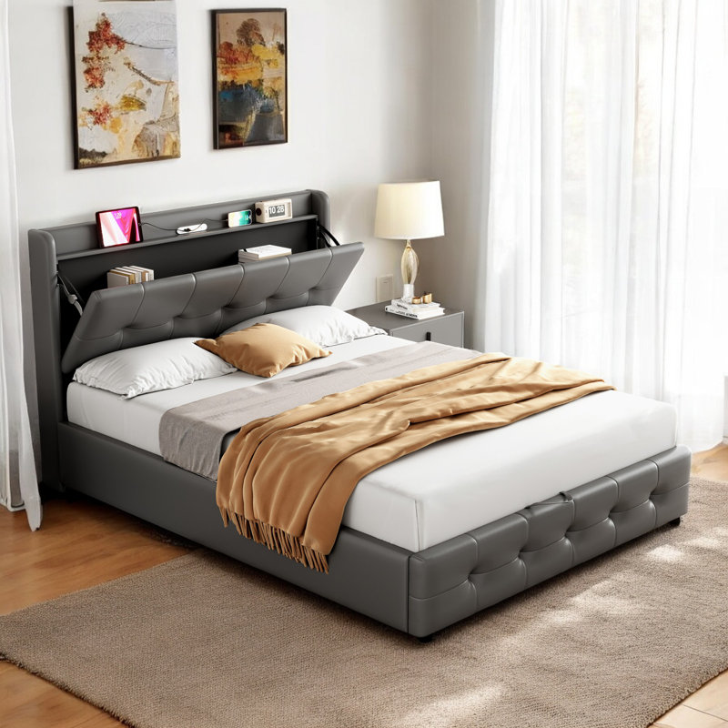 Nalani Upholstered Ottoman Storage Bed, Double (4'6)